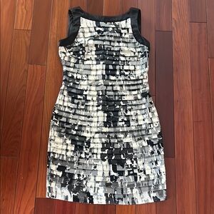 Elegant Black and Ivory Patterned Tiered Dress, 6